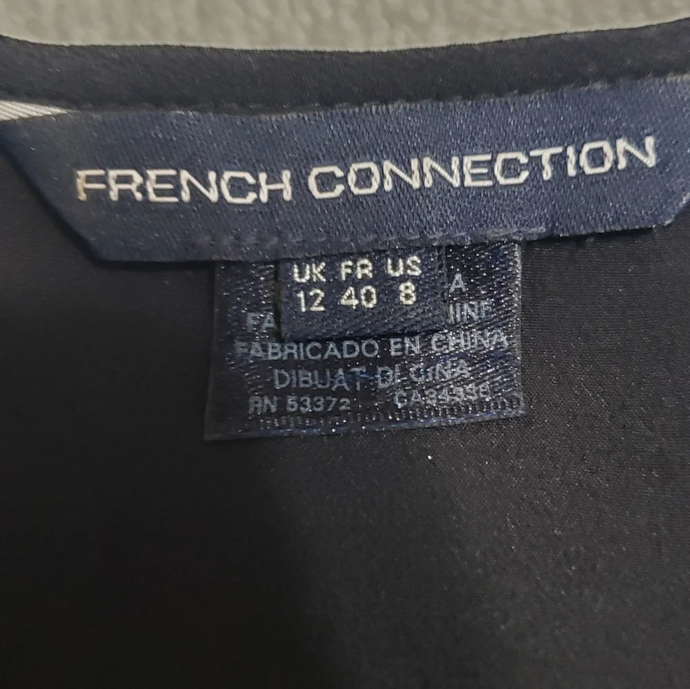French Connection Women's Black and Tan Silk Sleevless Top Size 8 - Picture 8 of 13
